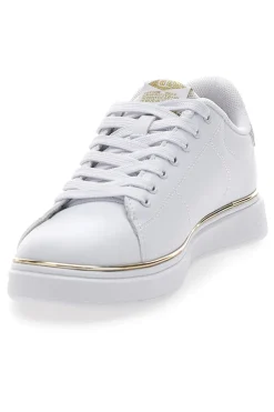 Sneakers Bianche con Bordo Dorato GTZ 2.0-COTTON BELT