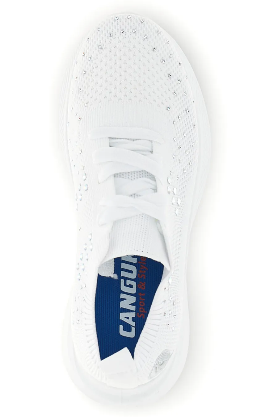 Sneakers Bianche con brillantini in tessuto traforato CA1206-CANGURO Outlet