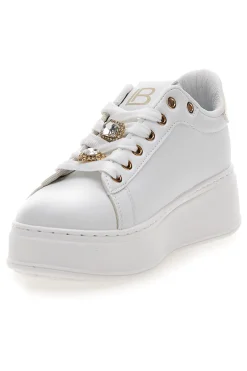 Sneakers bianche con charm gioiello e fondo alto 9622M-LAURA BIAGIOTTI Online