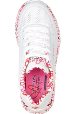 Sneakers bianche con cuori colorati UNO Lite B Lovely Luv-SKECHERS