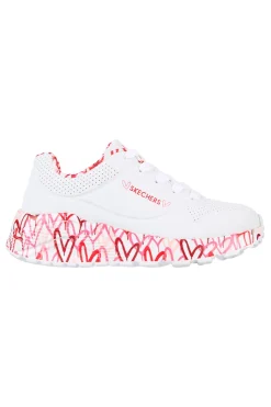 Sneakers bianche con cuori colorati UNO Lite B Lovely Luv-SKECHERS
