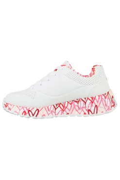 Sneakers bianche con cuori colorati UNO Lite B Lovely Luv-SKECHERS
