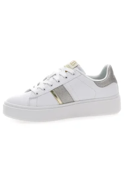 Sneakers Bianche con Dettagli Dorati ANNUNZIATA LTH-COTTON BELT Outlet