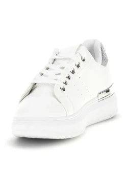 Sneakers bianche con dettagli argento Cafè Cost 45JH07267-CAFÈ COST Discount