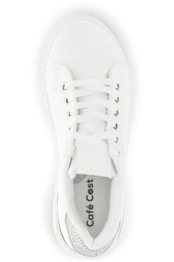 Sneakers bianche con dettagli argento Cafè Cost 45JH07267-CAFÈ COST Discount