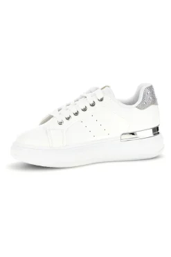 Sneakers bianche con dettagli argento Cafè Cost 45JH07267-CAFÈ COST Discount