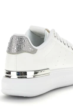 Sneakers bianche con dettagli argento Cafè Cost 45JH07267-CAFÈ COST Discount
