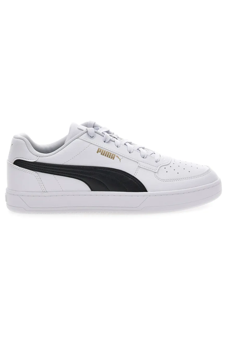 Sneakers bianche con dettagli neri e logo dorato Puma Caven 2