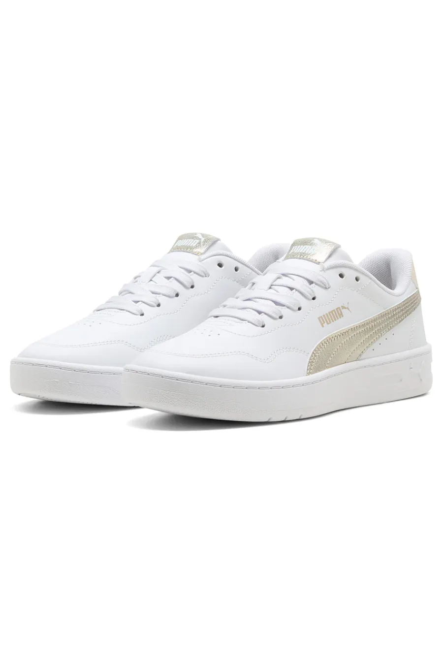 Sneakers bianche con dettagli oro Court Lally Metallic Whisper-PUMA Hot