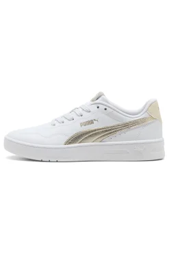 Sneakers bianche con dettagli oro Court Lally Metallic Whisper-PUMA Hot