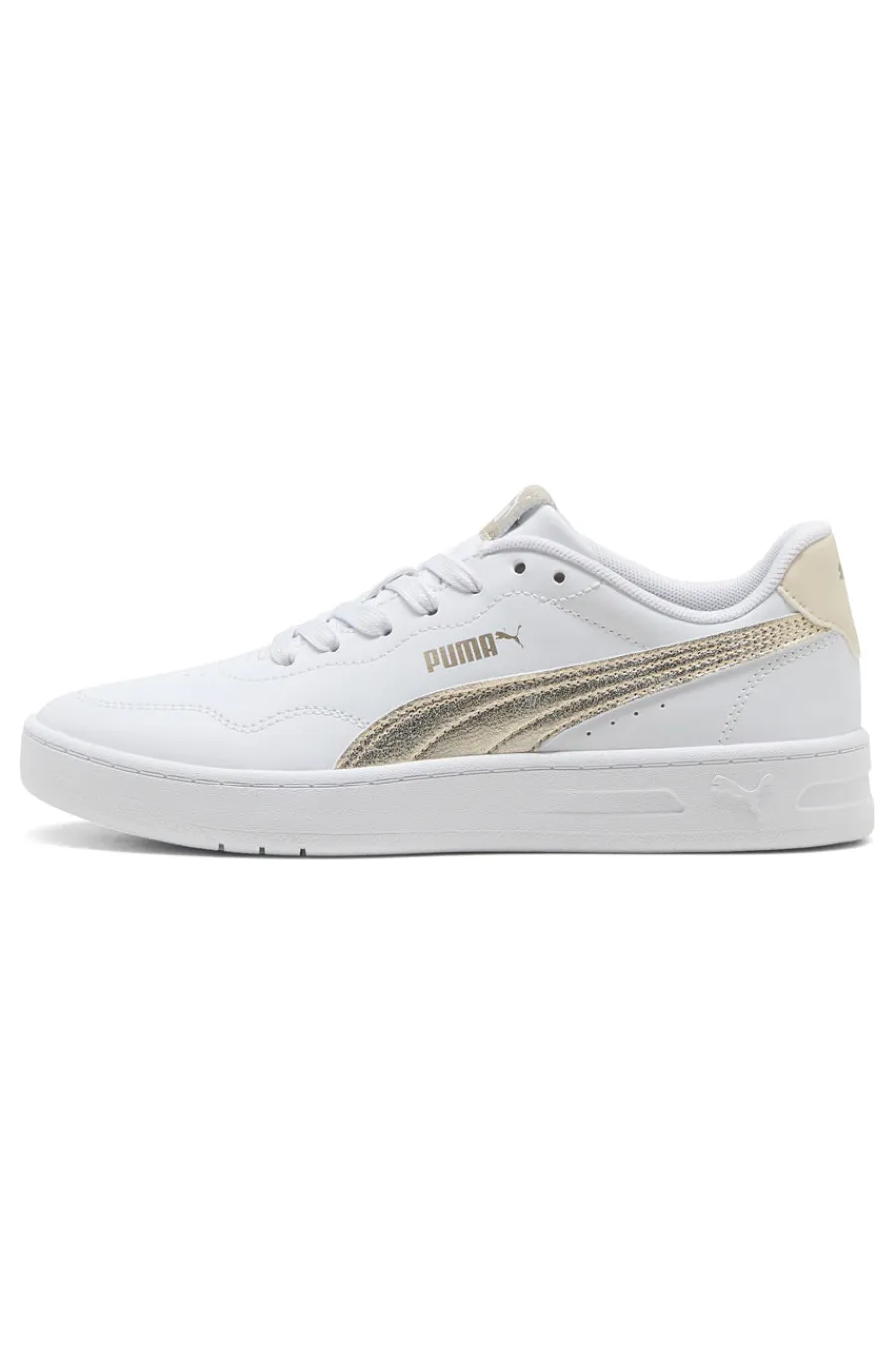Sneakers bianche con dettagli oro Court Lally Metallic Whisper-PUMA Hot