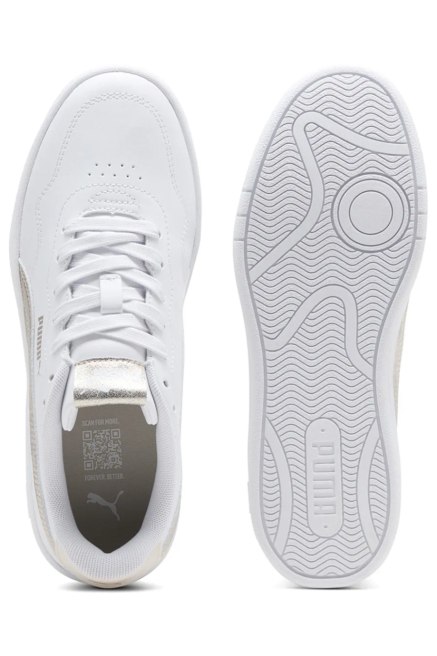 Sneakers bianche con dettagli oro Court Lally Metallic Whisper-PUMA Hot