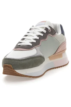 Sneakers Bianche con Dettagli Multicolore e Tomaia in Pelle RUSPER CLASS-PEPE JEANS Sale