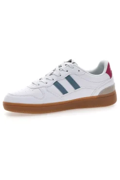 Sneakers Bianche con Dettagli Blu e Rosa e Suola in Gomma Patricien-COTTON BELT Hot