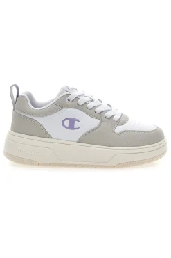 Sneakers bianche con dettagli grigi e lilla Rd18 Lite Low-CHAMPION