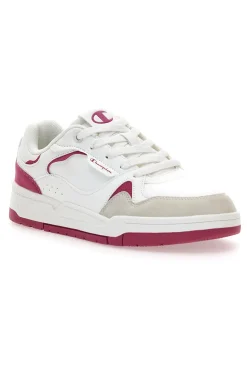 Sneakers bianche con dettagli fucsia e punta scamosciata RD18 Heritage Flap Low G GS-CHAMPION Outlet