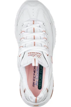 Sneakers bianche con dettagli oro e Memory Foam D'Lites Fresh Start-SKECHERS Best