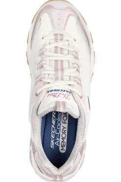 Sneakers bianche con dettagli lilla e memory foam D'Lites Dazzling Shine-SKECHERS Online