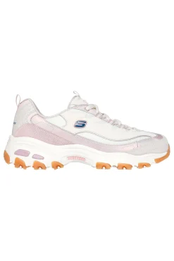 Sneakers bianche con dettagli lilla e memory foam D'Lites Dazzling Shine-SKECHERS Online