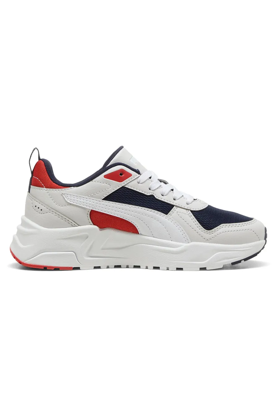 Sneakers bianche con dettagli navy e rossi Trinity 2 LT Jr-PUMA Clearance