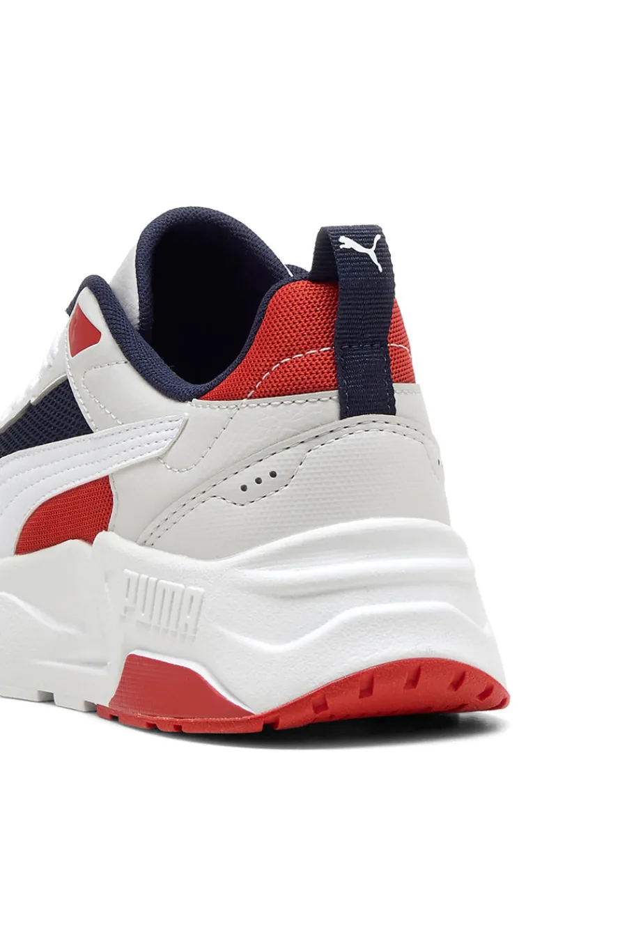 Sneakers bianche con dettagli navy e rossi Trinity 2 LT Jr-PUMA Clearance