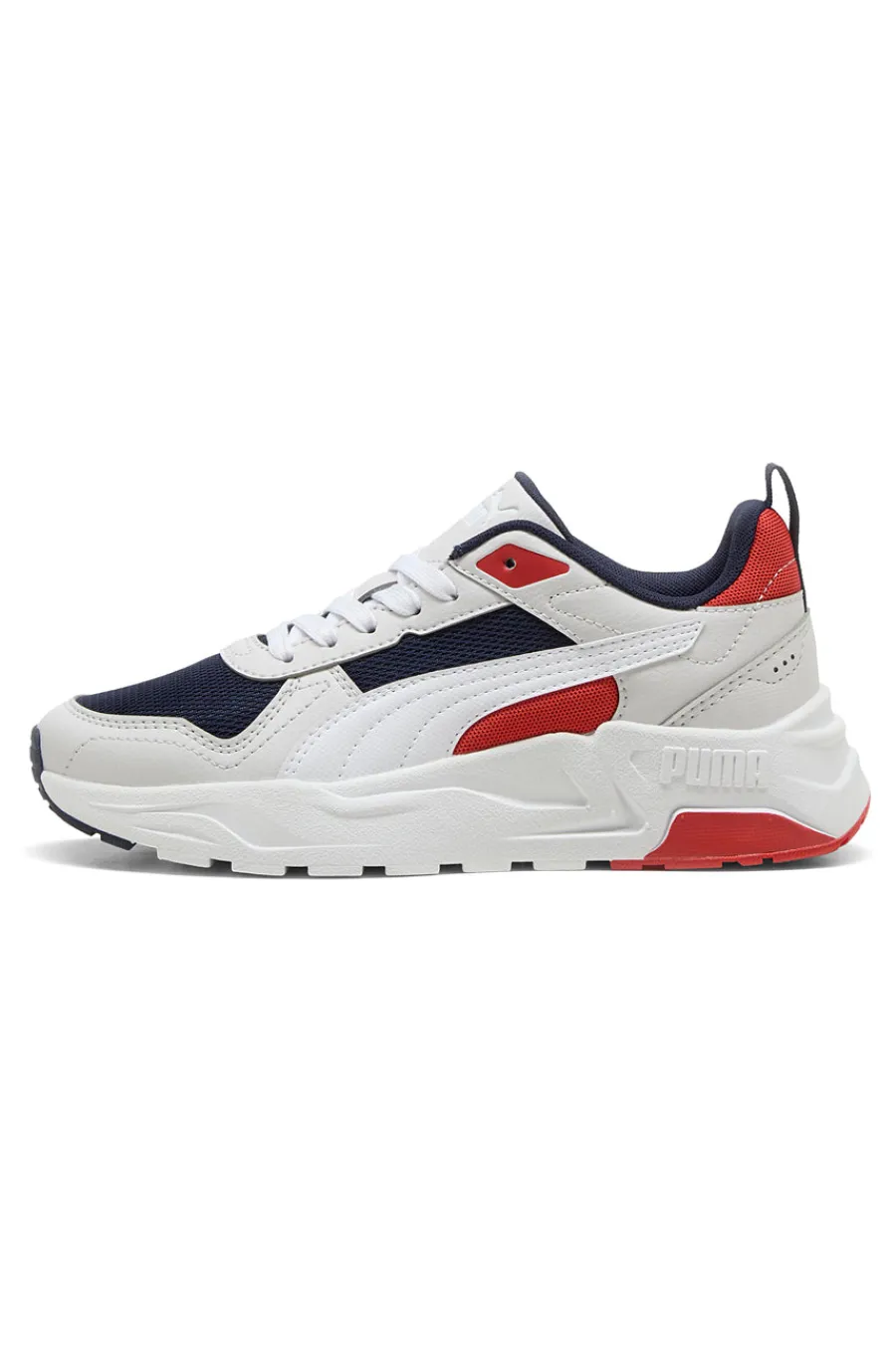 Sneakers bianche con dettagli navy e rossi Trinity 2 LT Jr-PUMA Clearance
