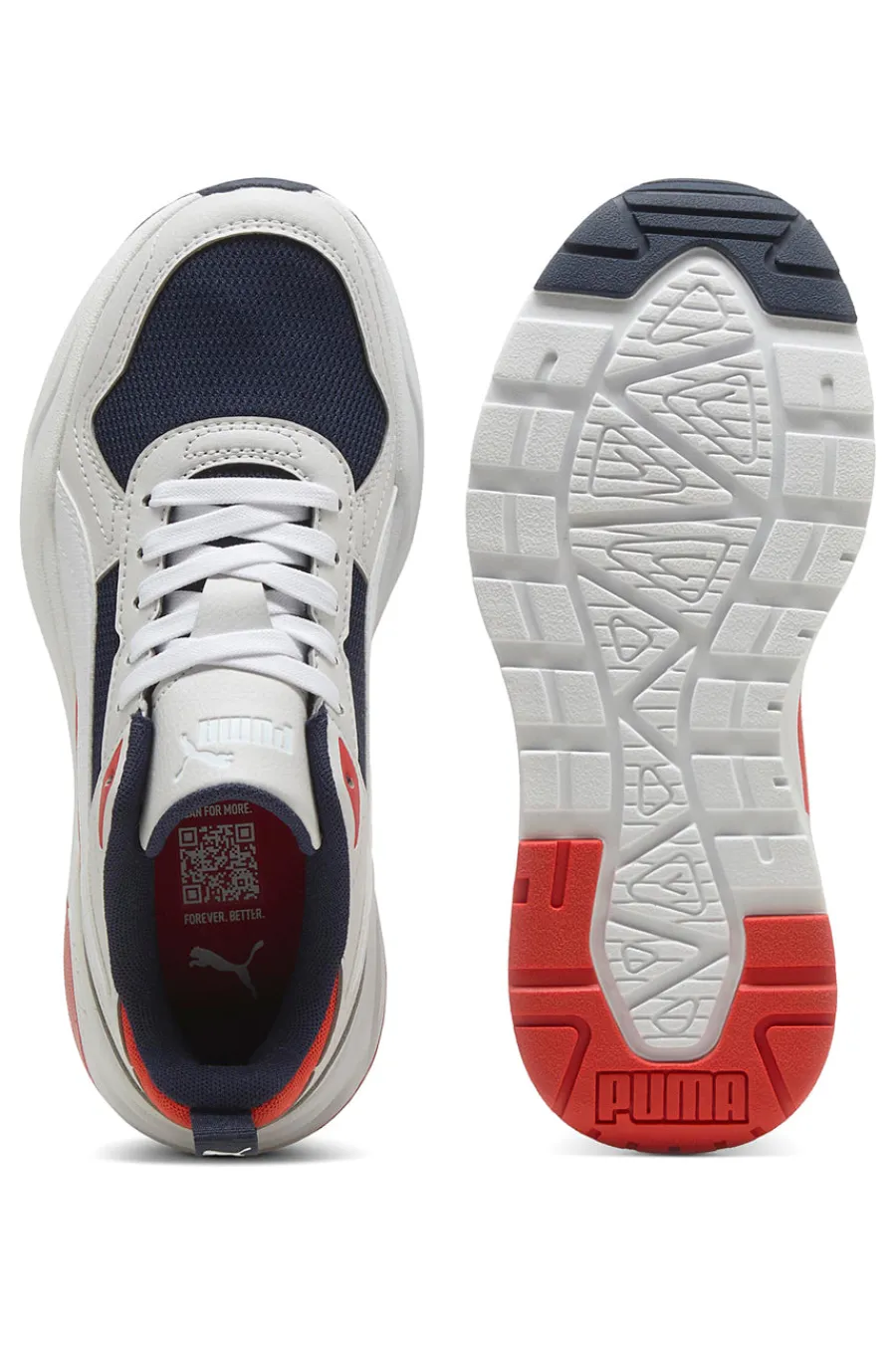 Sneakers bianche con dettagli navy e rossi Trinity 2 LT Jr-PUMA Clearance
