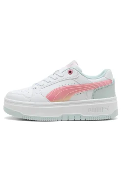 Sneakers bianche con dettagli rosa e azzurri platform Rebound Femme Space Belle Jr-PUMA New