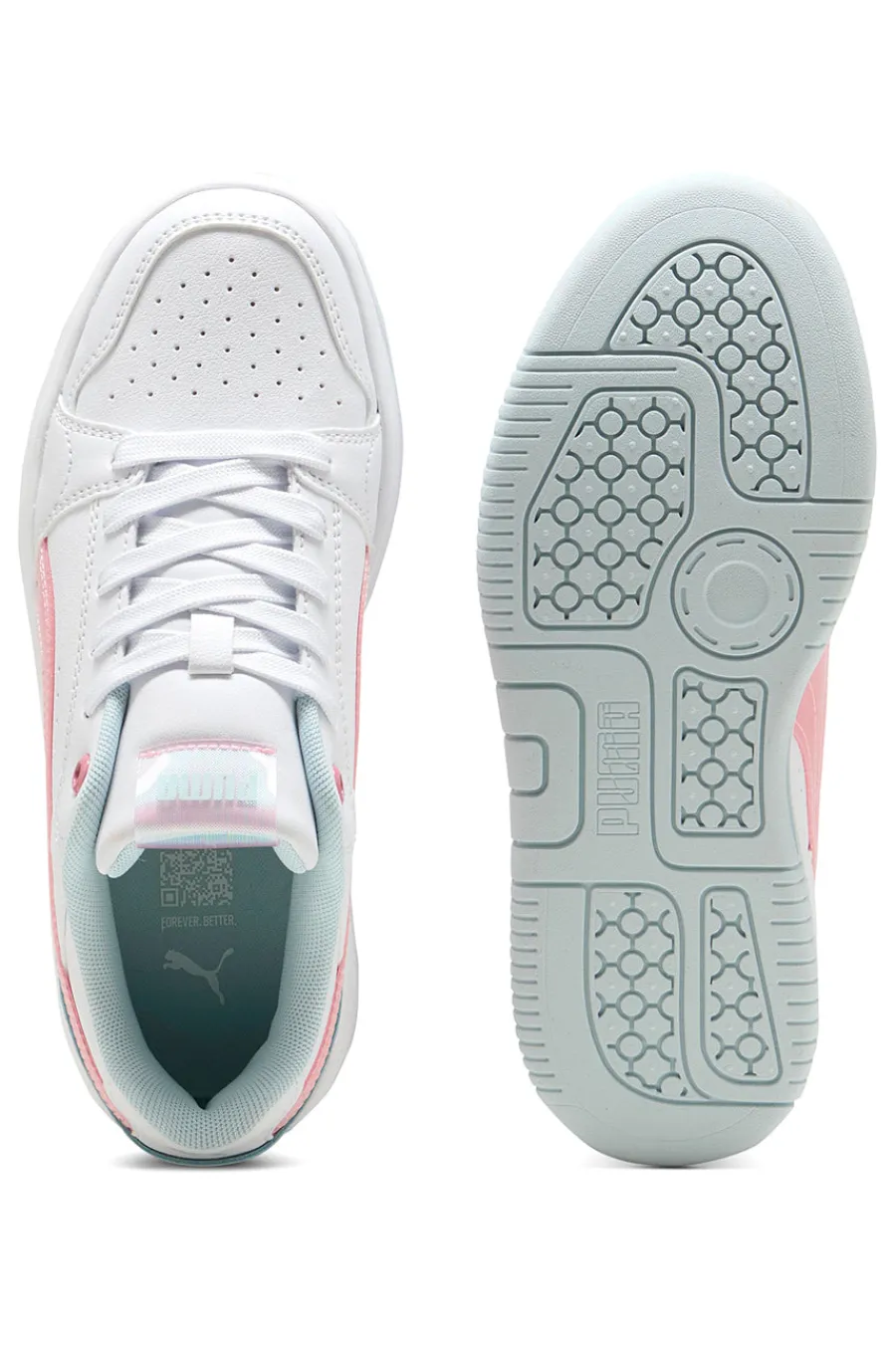 Sneakers bianche con dettagli rosa e azzurri platform Rebound Femme Space Belle Jr-PUMA New