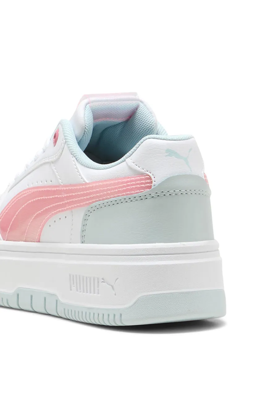 Sneakers bianche con dettagli rosa e azzurri platform Rebound Femme Space Belle Jr-PUMA New