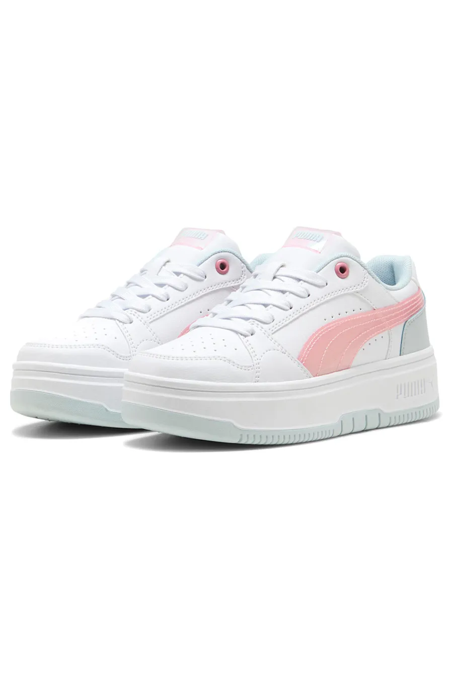 Sneakers bianche con dettagli rosa e azzurri platform Rebound Femme Space Belle Jr-PUMA New