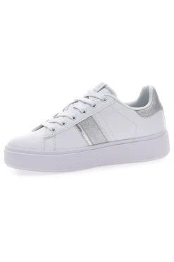 Sneakers Bianche con Dettagli Argentati ANNUNZIATA LTH-COTTON BELT Clearance