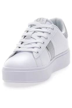 Sneakers Bianche con Dettagli Argentati ANNUNZIATA LTH-COTTON BELT Clearance