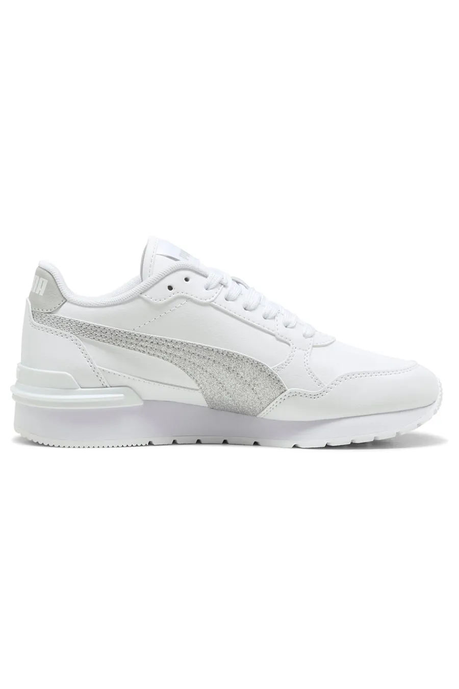 Sneakers bianche con glitter argento ST Runner v4 SL Glitter Jr-PUMA