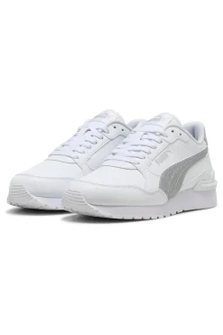Sneakers bianche con glitter argento ST Runner v4 SL Glitter Jr-PUMA