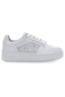 Sneakers Bianche con Lacci Rebound Platform Abstract Low-CHAMPION Discount