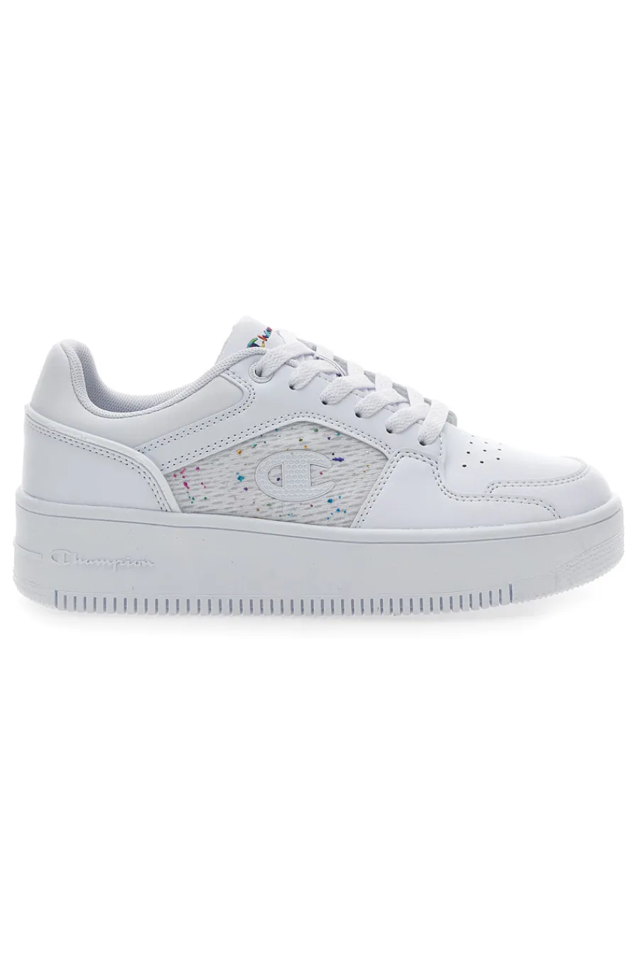 Sneakers Bianche con Lacci Rebound Platform Abstract Low-CHAMPION Discount
