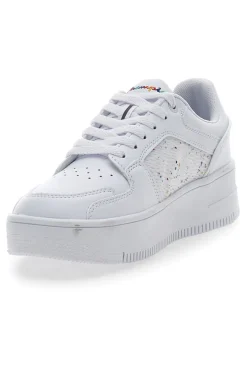 Sneakers Bianche con Lacci Rebound Platform Abstract Low-CHAMPION Discount