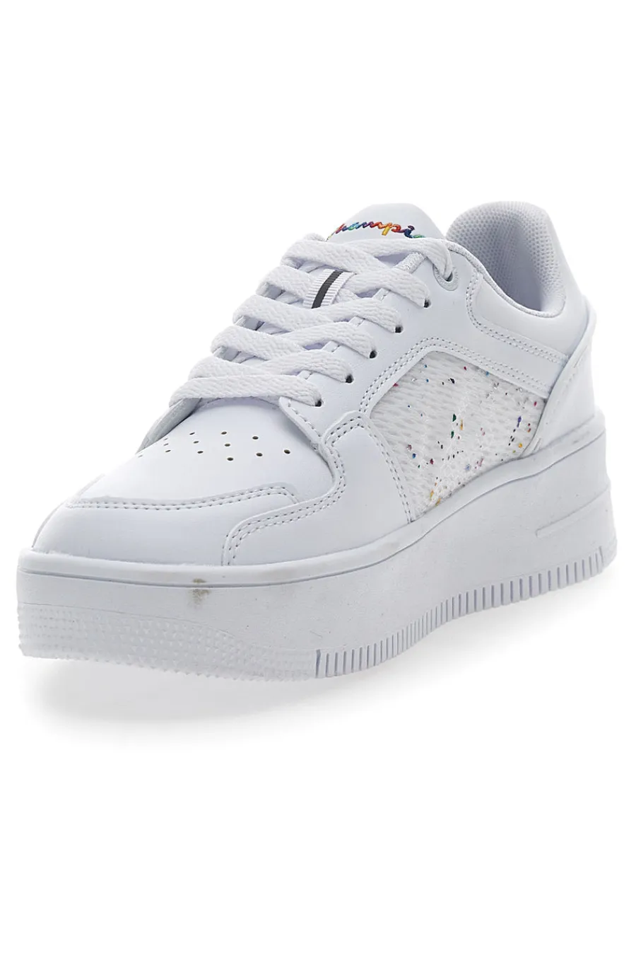 Sneakers Bianche con Lacci Rebound Platform Abstract Low-CHAMPION Discount