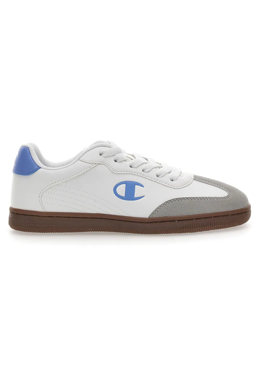 Sneakers Bianche con Logo Azzurro e Suola in Gomma PRESTIGE MIX MATERIAL-CHAMPION Online