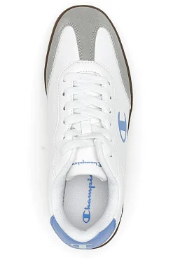 Sneakers Bianche con Logo Azzurro e Suola in Gomma PRESTIGE MIX MATERIAL-CHAMPION Online