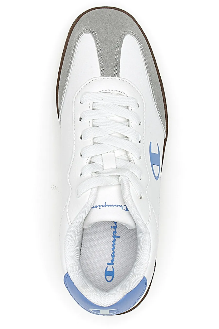 Sneakers Bianche con Logo Azzurro e Suola in Gomma PRESTIGE MIX MATERIAL-CHAMPION Online
