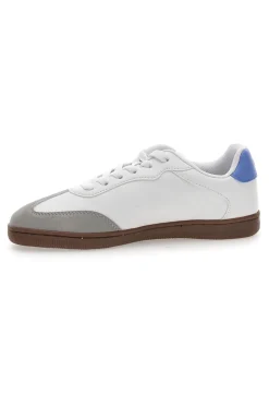 Sneakers Bianche con Logo Azzurro e Suola in Gomma PRESTIGE MIX MATERIAL-CHAMPION Online