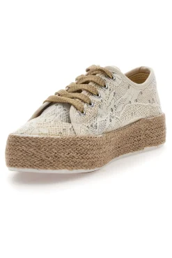 Sneakers bianche con paillettes e suola corda E128-ENERGY Best