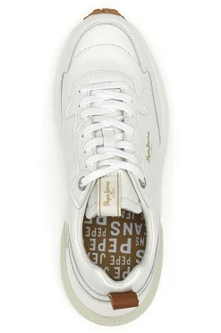 Sneakers Bianche con Platform e Tomaia in Pelle WINSLOW ACTION M-PEPE JEANS Hot