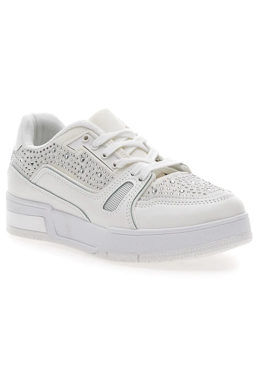 Sneakers Bianche con Strass Me & Me 820-ME u0026 ME Outlet