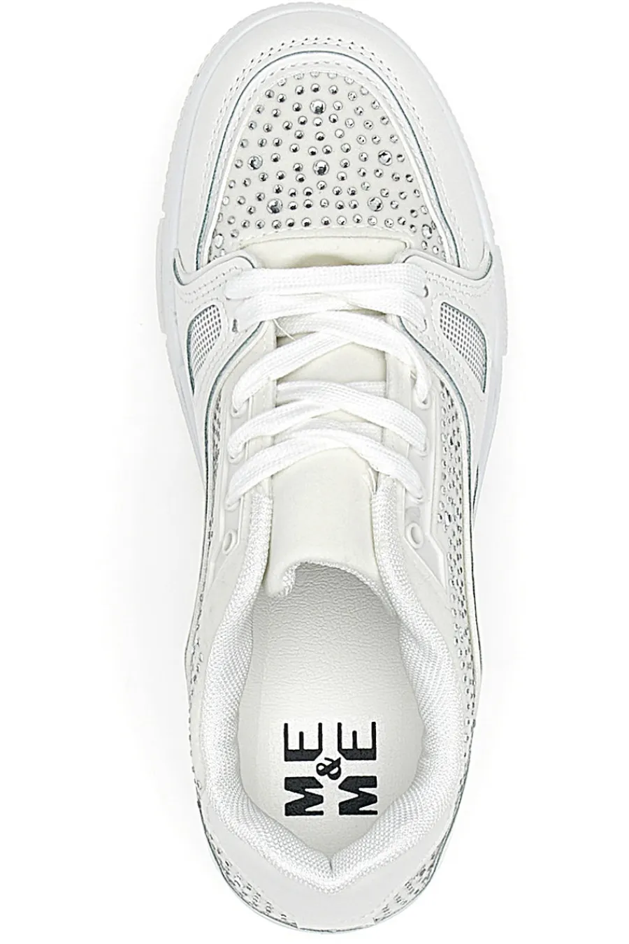 Sneakers Bianche con Strass Me & Me 820-ME u0026 ME Outlet