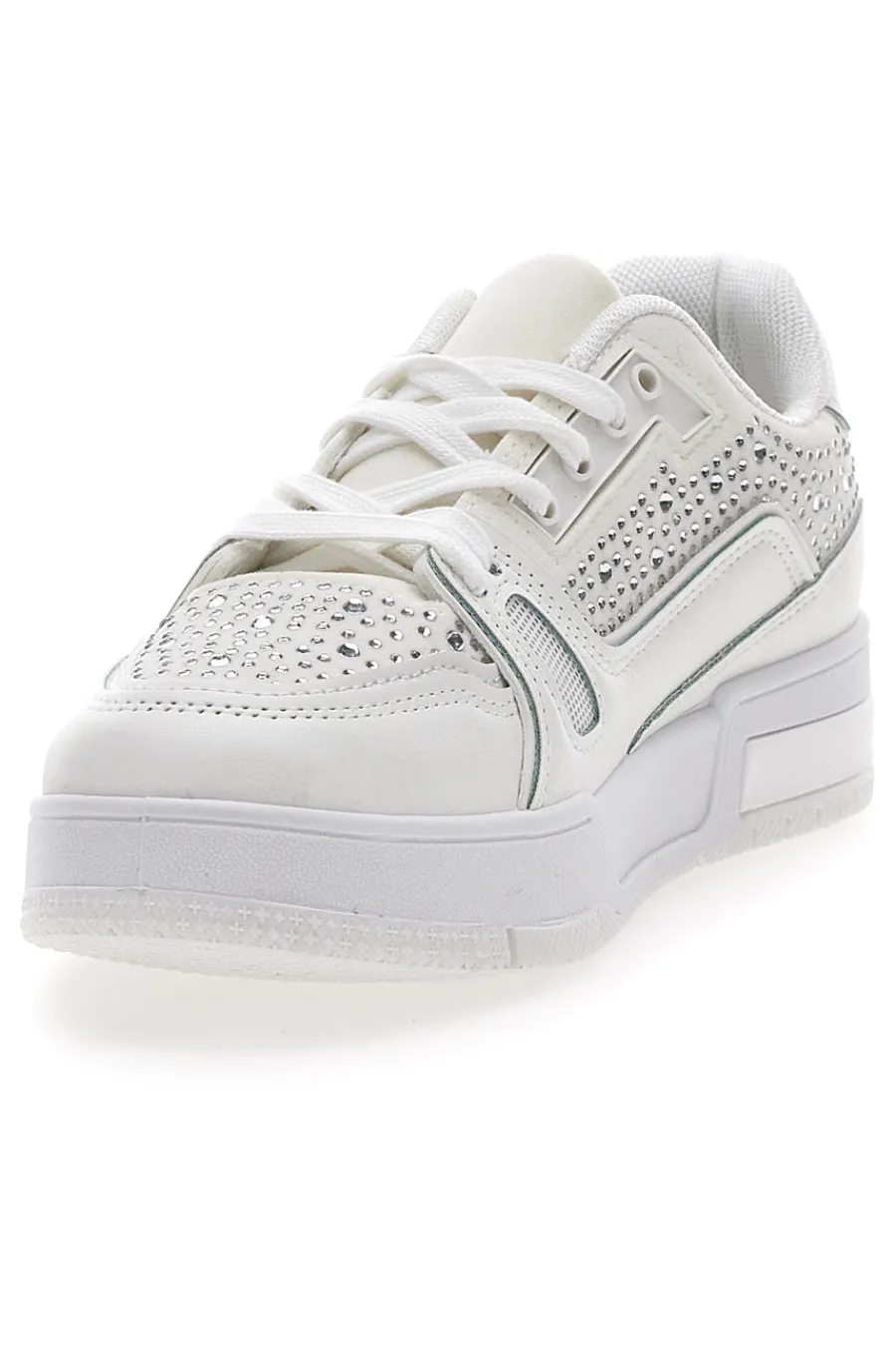 Sneakers Bianche con Strass Me & Me 820-ME u0026 ME Outlet