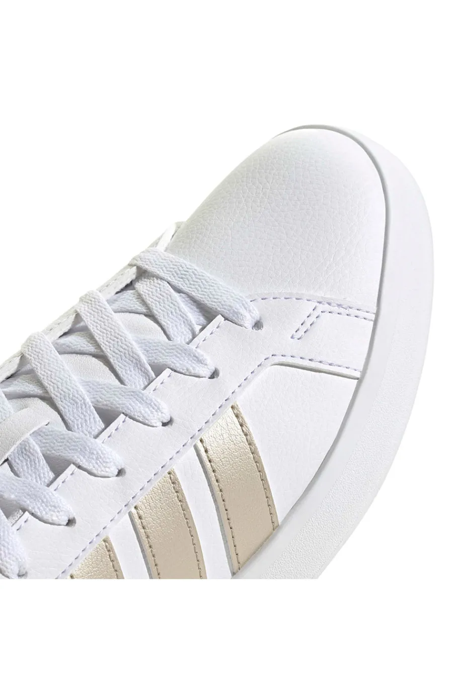 Sneakers bianche con strisce dorate in pelle sintetica riciclata Grand Court Base 3.0-ADIDAS Discount