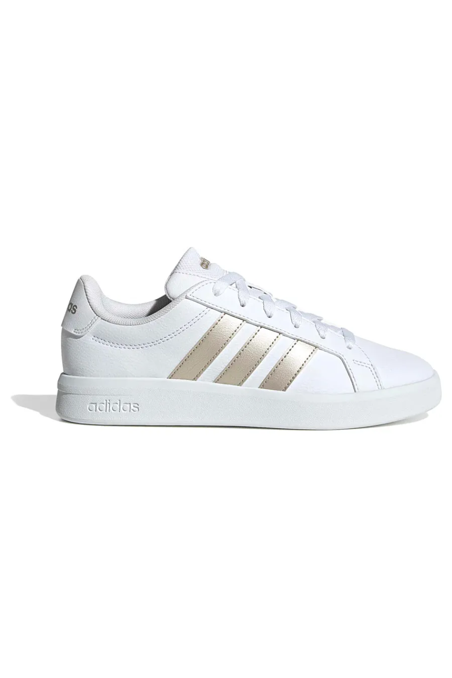 Sneakers bianche con strisce dorate in pelle sintetica riciclata Grand Court Base 3.0-ADIDAS Discount